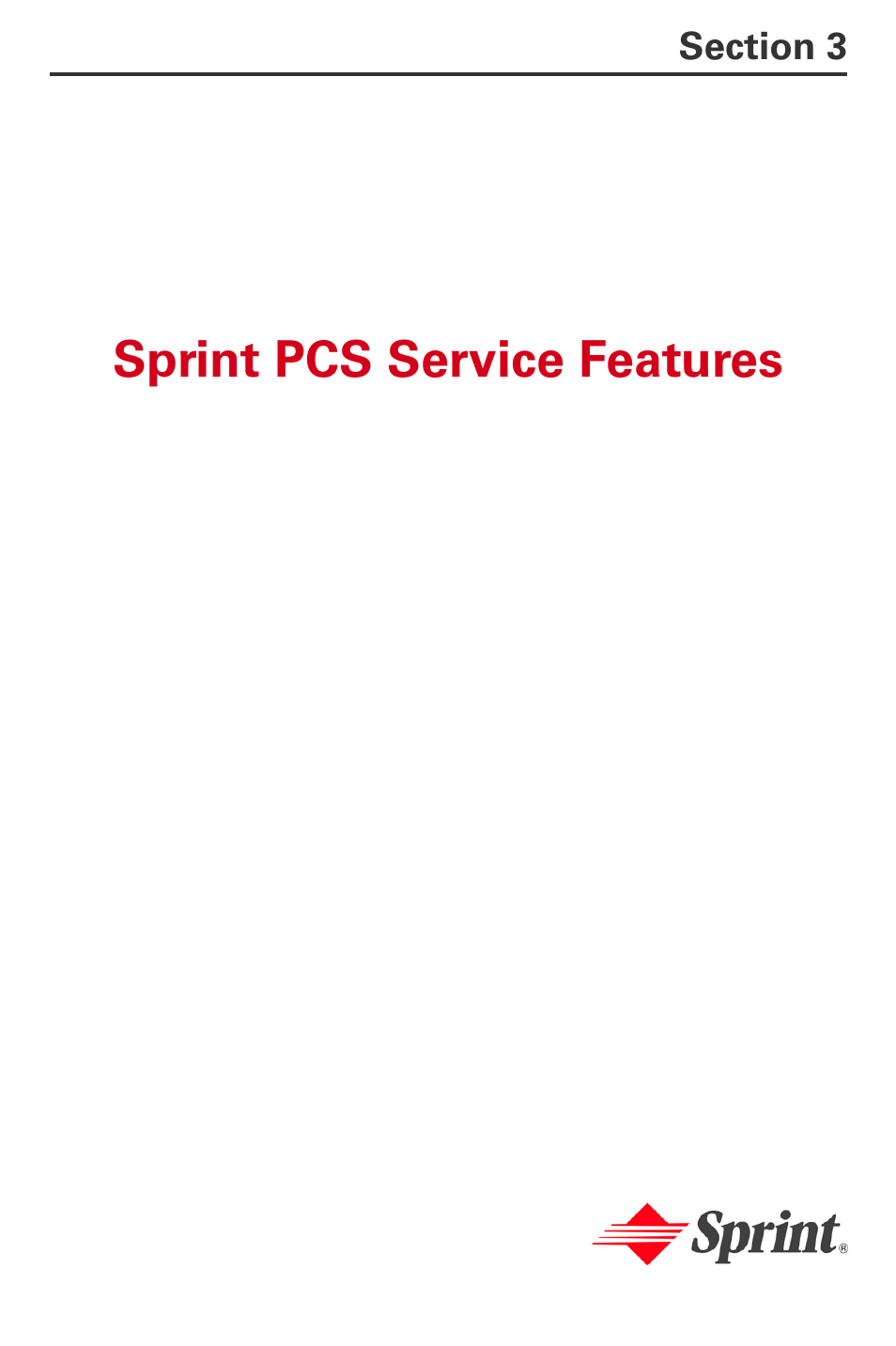 Sprint pcs service features, Section 3: sprint pcs service features | Samsung A840 User Manual | Page 197 / 273