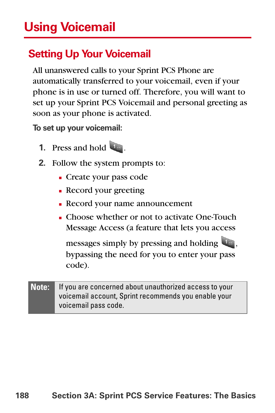 Using voicemail, Setting up your voicemail | Samsung A840 User Manual | Page 200 / 273