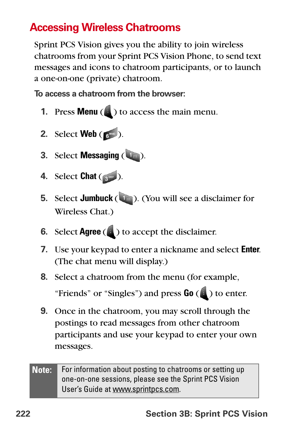 Accessing wireless chatrooms | Samsung A840 User Manual | Page 234 / 273