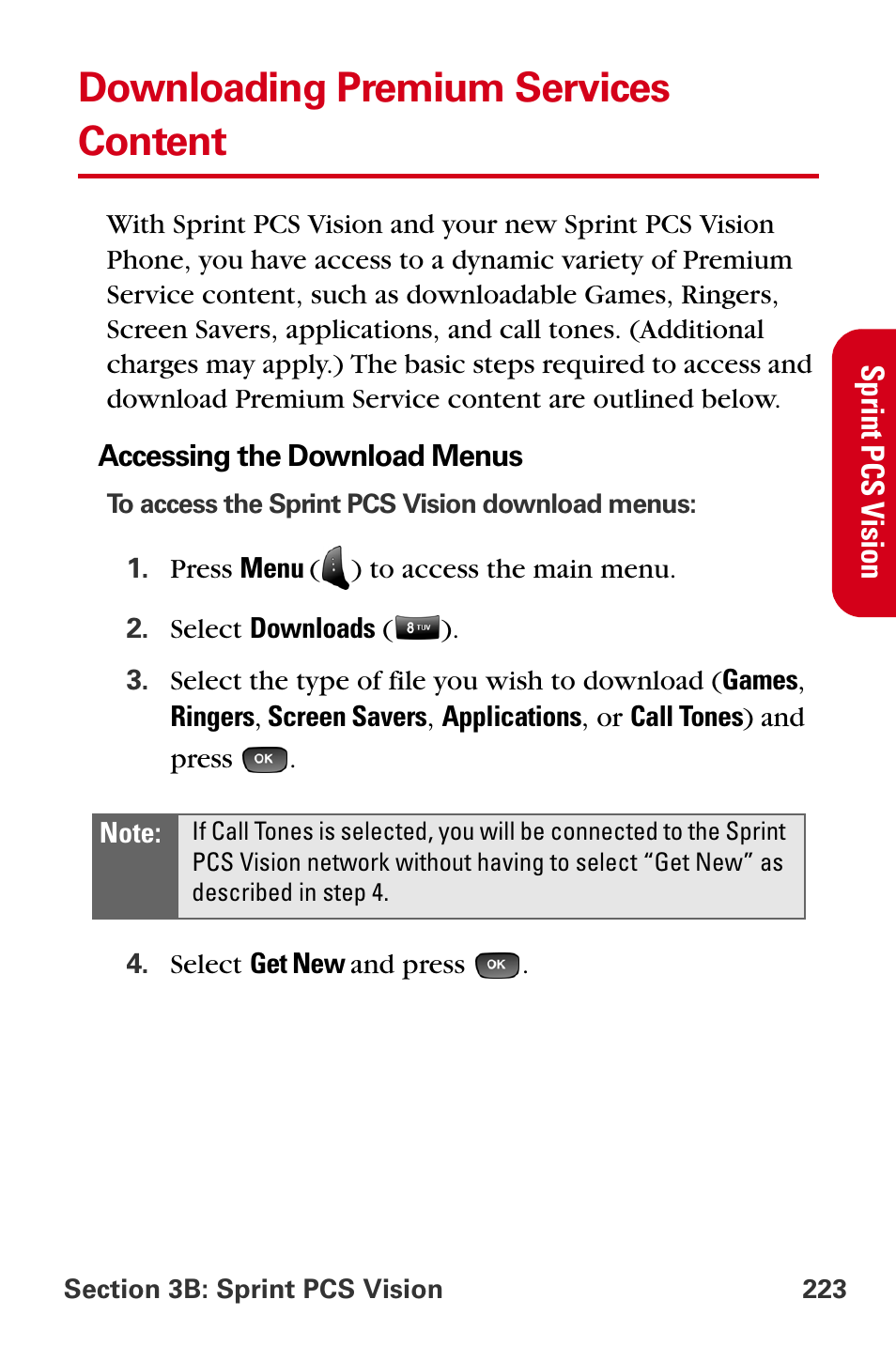 Downloading premium services content | Samsung A840 User Manual | Page 235 / 273