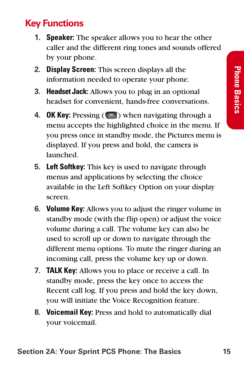 Key functions | Samsung A840 User Manual | Page 27 / 273
