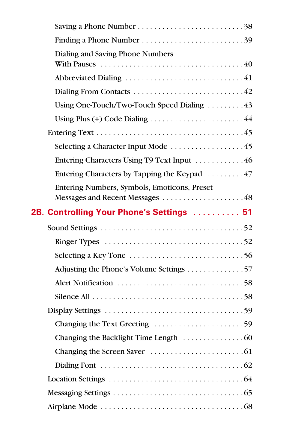 2b. controlling your phone’s settings 51 | Samsung A840 User Manual | Page 4 / 273
