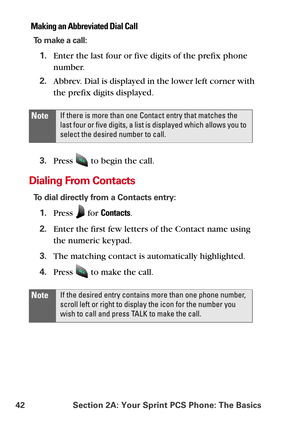 Dialing from contacts | Samsung A840 User Manual | Page 54 / 273