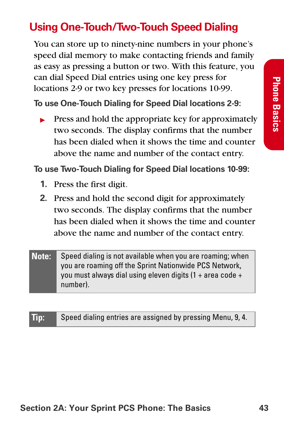 Using one-touch/two-touch speed dialing | Samsung A840 User Manual | Page 55 / 273