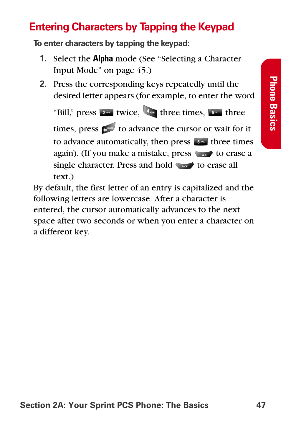 Entering characters by tapping the keypad | Samsung A840 User Manual | Page 59 / 273