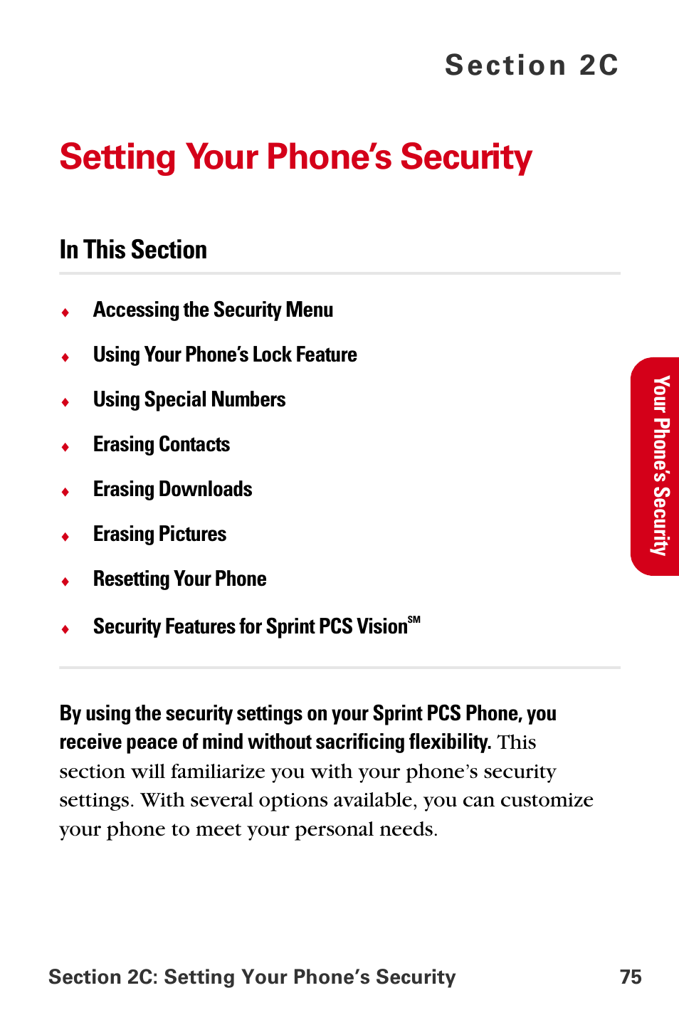 Setting your phone’s security, 2c. setting your phone’s security | Samsung A840 User Manual | Page 87 / 273