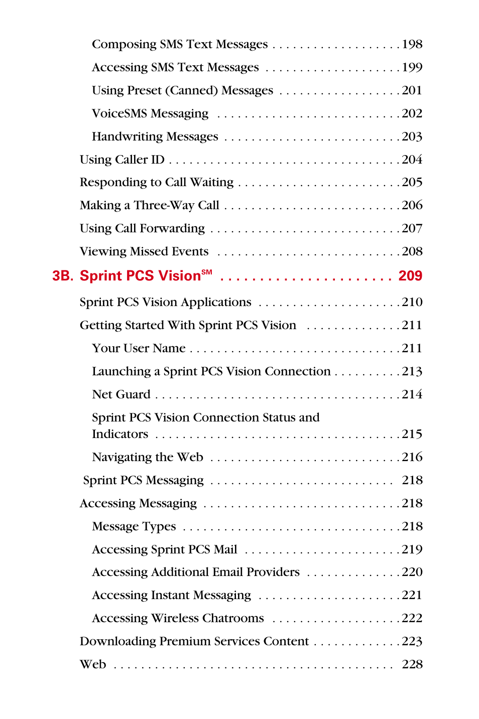 3b. sprint pcs visionsm 209 | Samsung A840 User Manual | Page 9 / 273