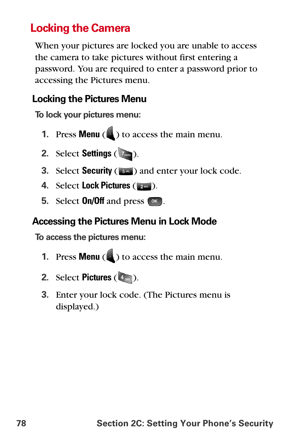 Locking the camera | Samsung A840 User Manual | Page 90 / 273