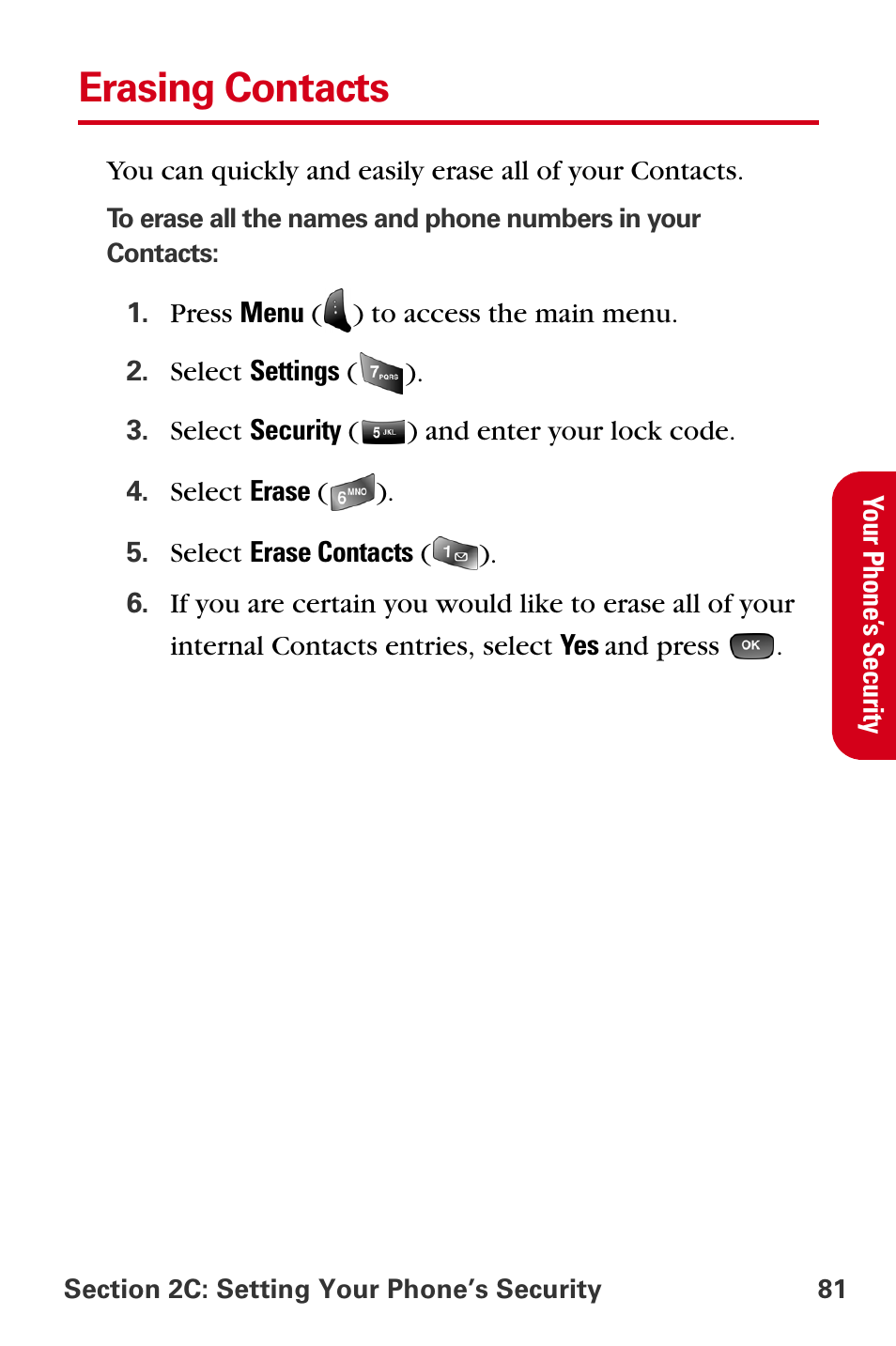 Erasing contacts | Samsung A840 User Manual | Page 93 / 273