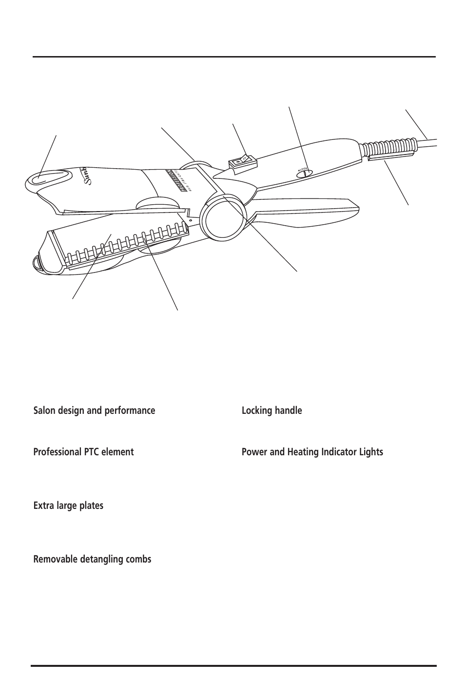 Features of your professional straightener | Sunbeam HS9200 User Manual | Page 3 / 4