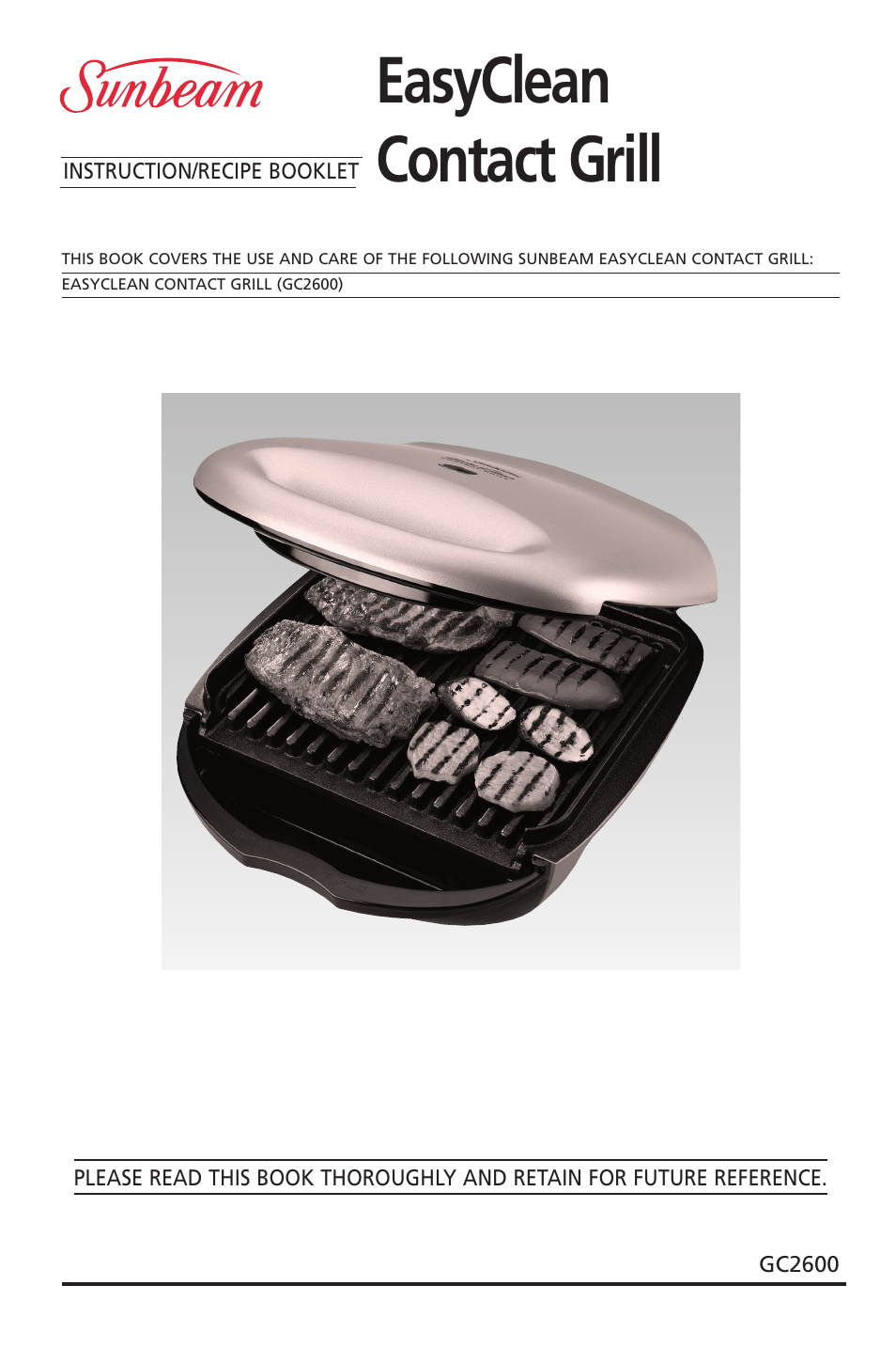 Sunbeam GC2600 User Manual | 13 pages
