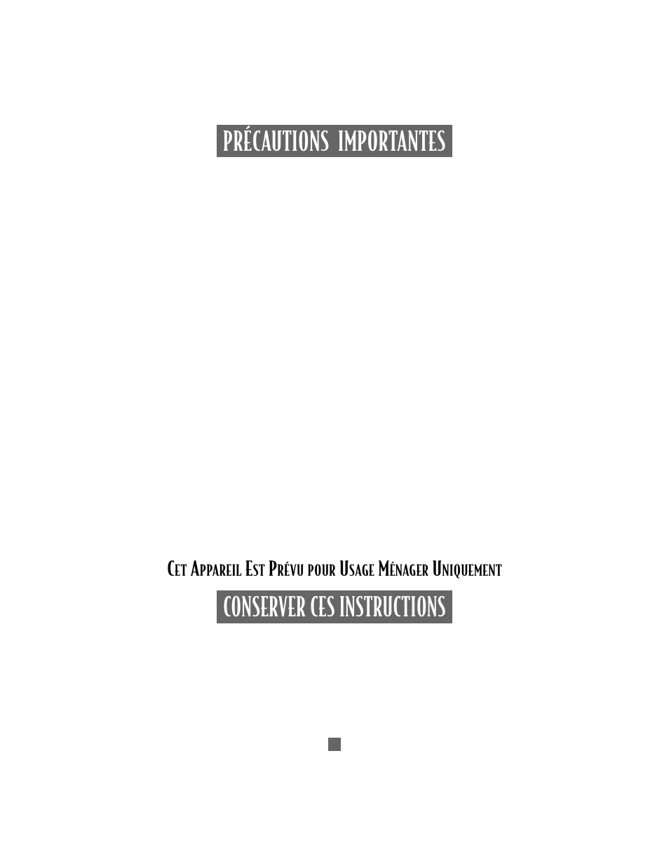 Précautions importantes conserver ces instructions | Sunbeam 2504 User Manual | Page 6 / 24