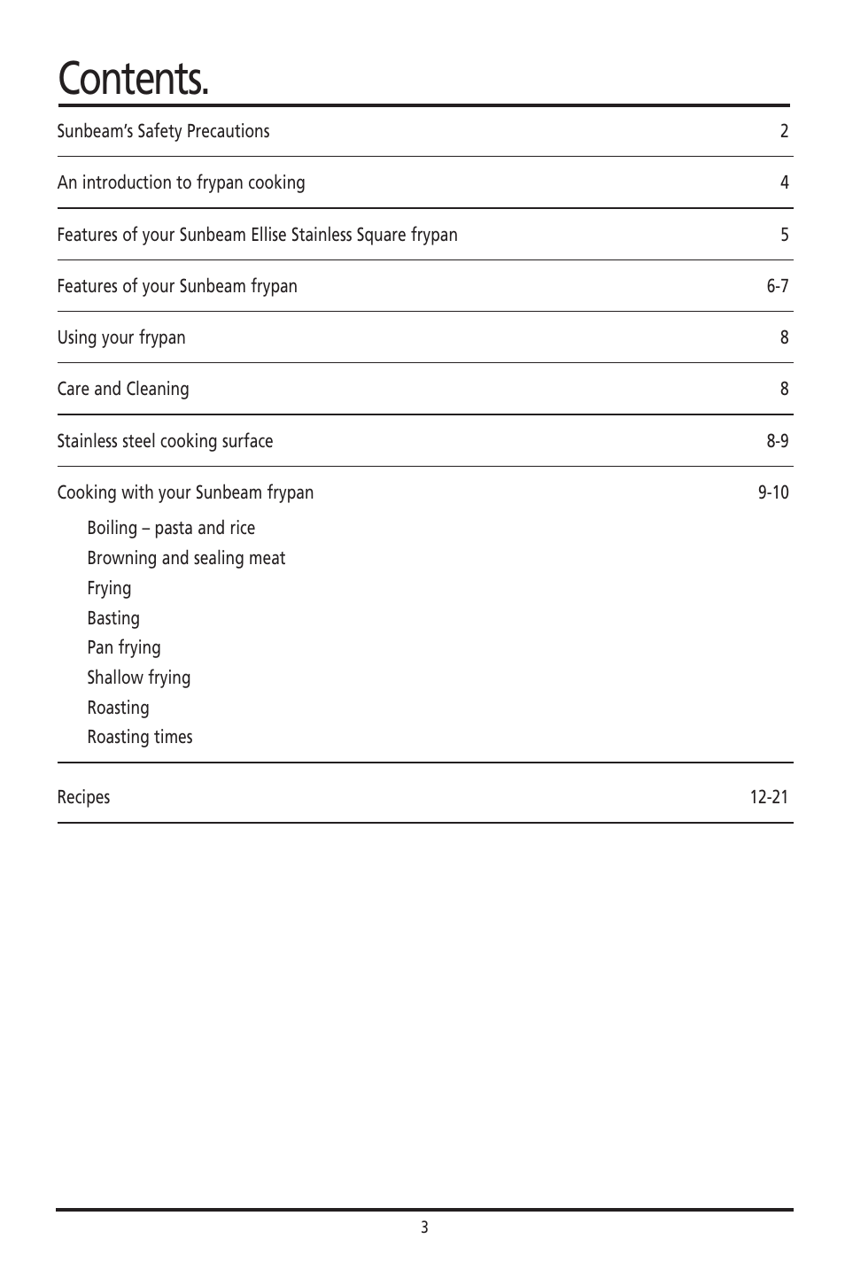 Sunbeam FP8610 User Manual | Page 3 / 21