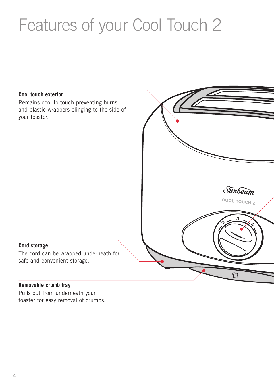 Features of your cool touch 2 | Sunbeam TA2410 User Manual | Page 6 / 11