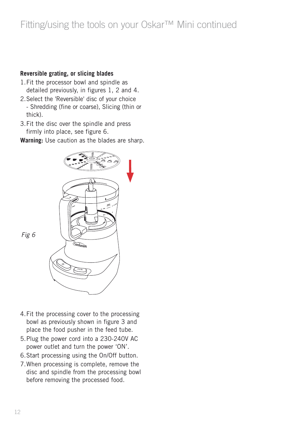 Sunbeam OSKAR LC3200 User Manual | Page 12 / 28
