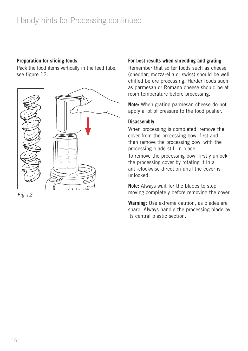 Heading, Handy hints for processing continued | Sunbeam OSKAR LC3200 User Manual | Page 16 / 28