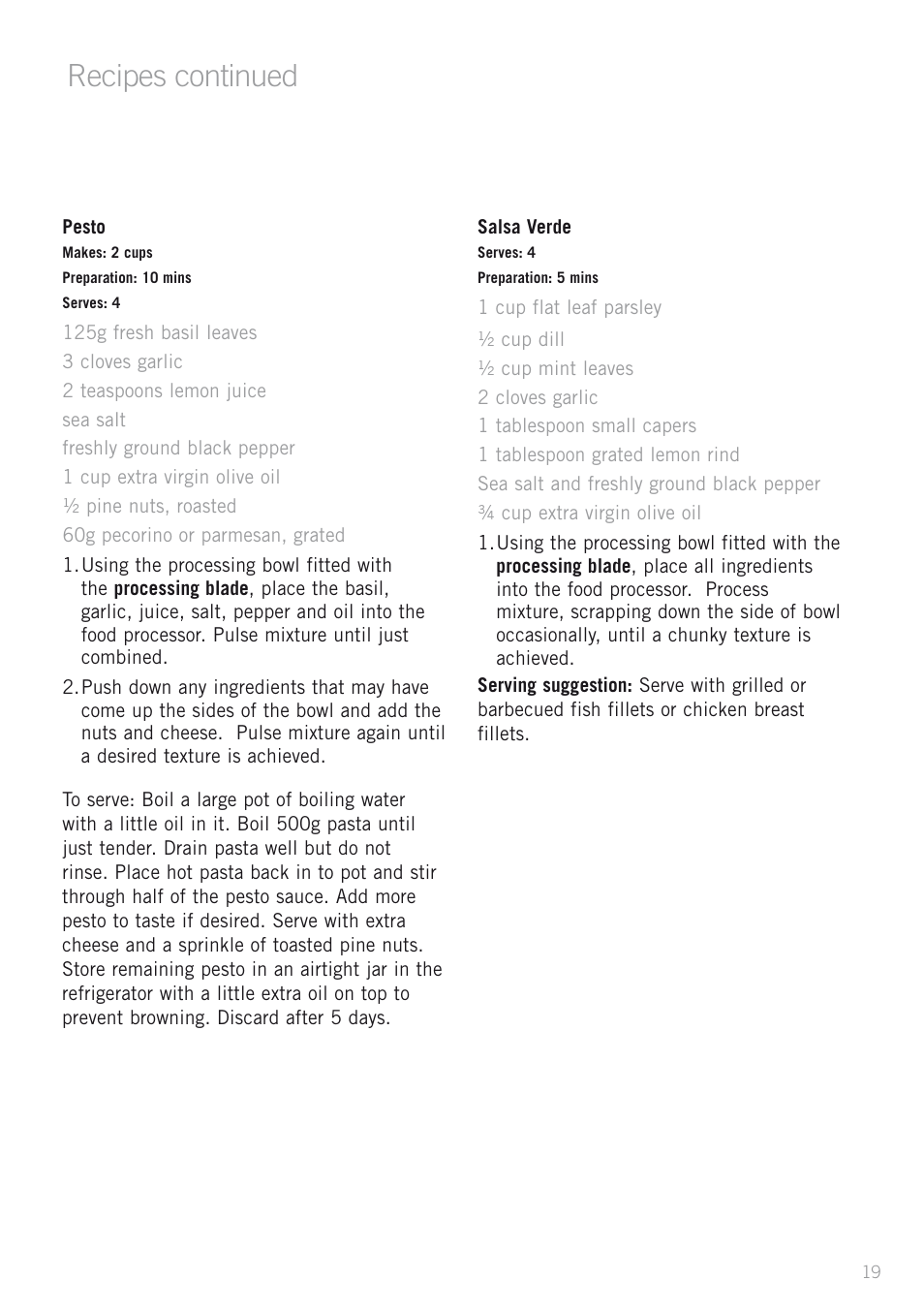 Recipes continued | Sunbeam OSKAR LC3200 User Manual | Page 19 / 28