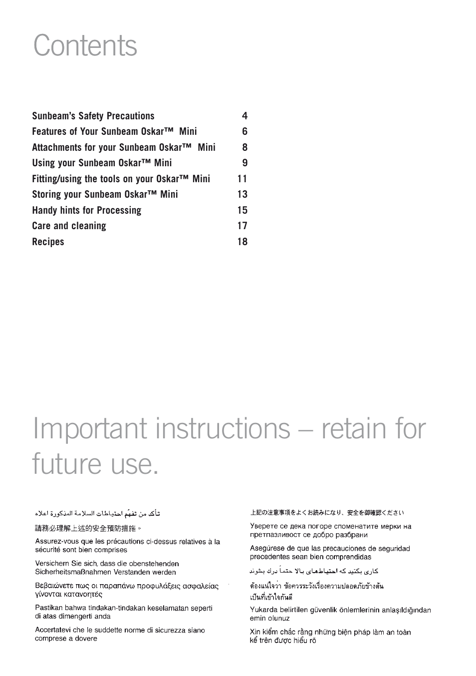 Sunbeam OSKAR LC3200 User Manual | Page 3 / 28