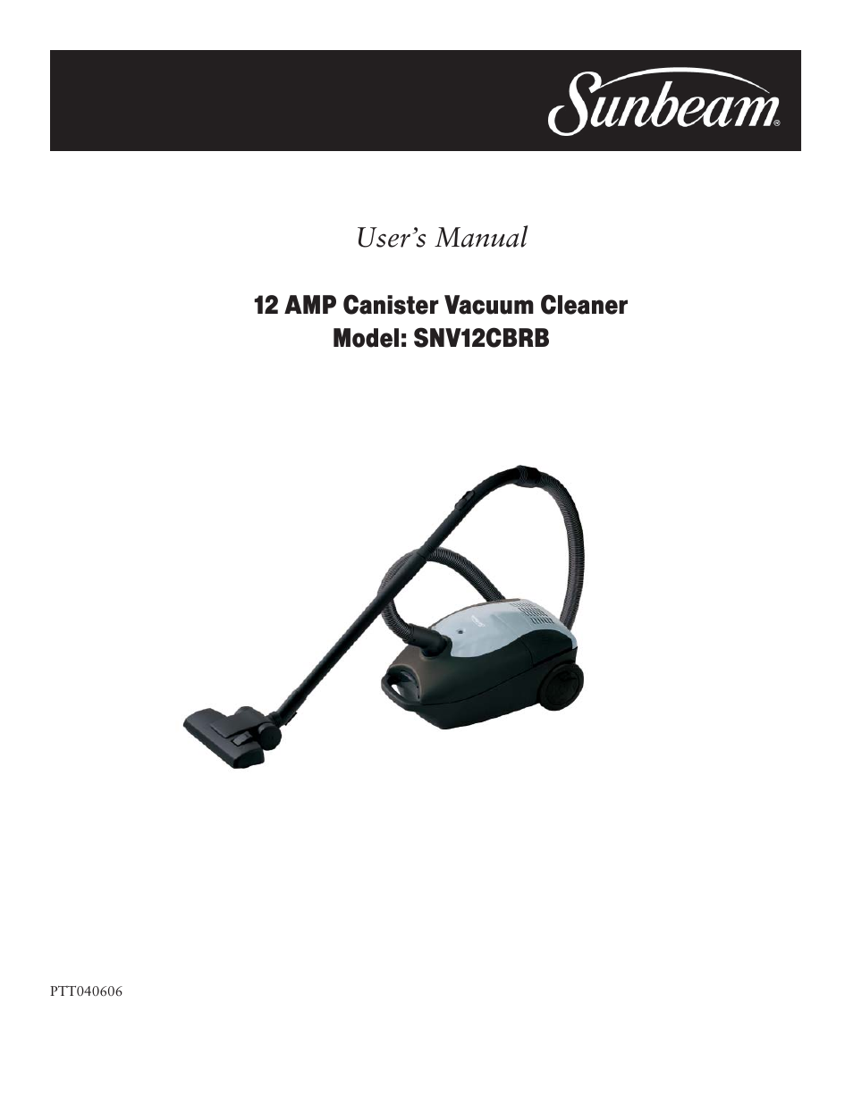 Sunbeam SNV12CBRB User Manual | 9 pages