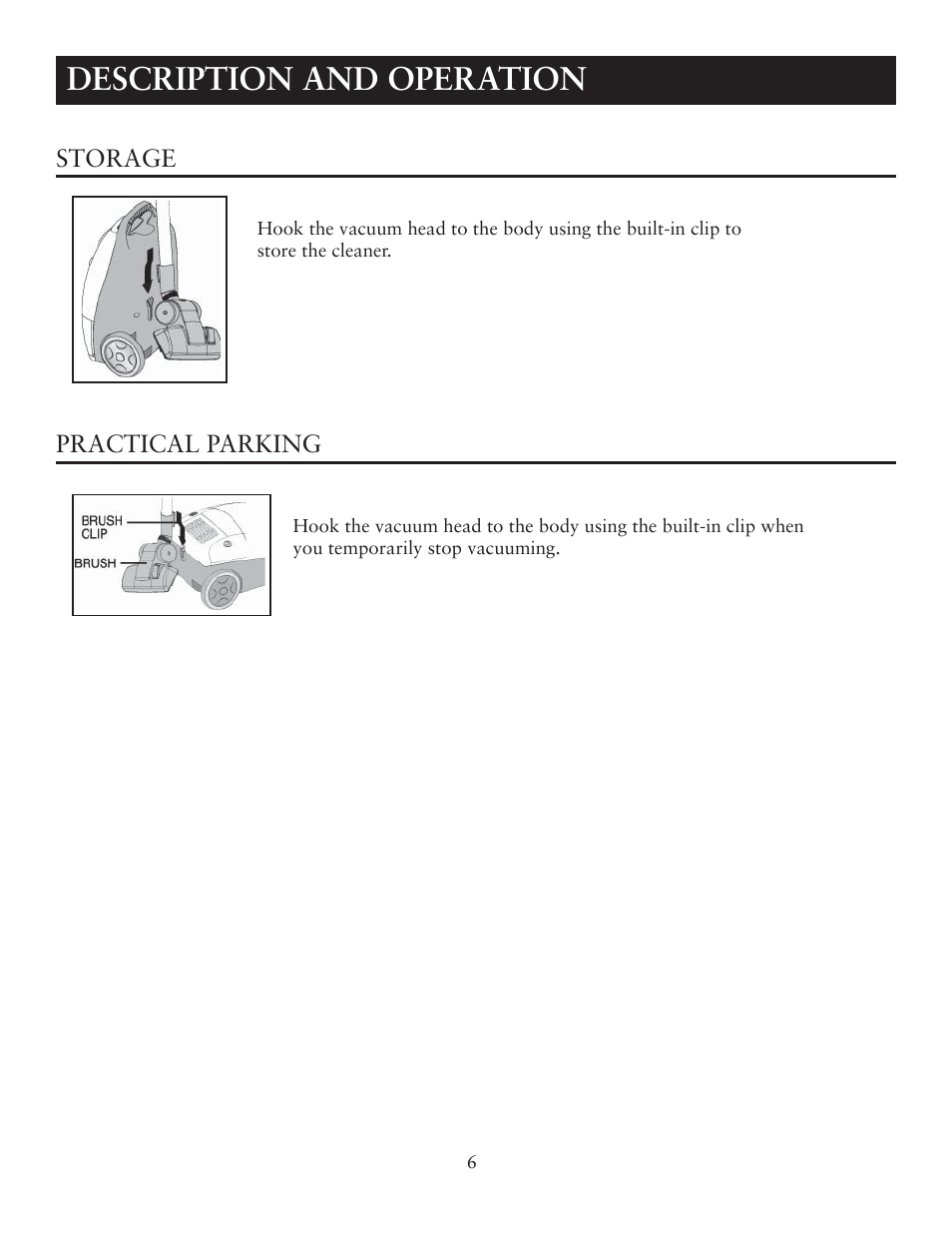 Description and operation | Sunbeam SNV12CBRB User Manual | Page 6 / 9