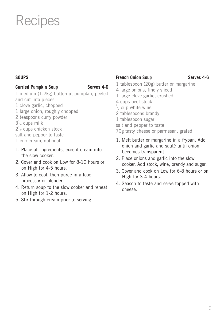 Recipes | Sunbeam HP2200 User Manual | Page 11 / 24