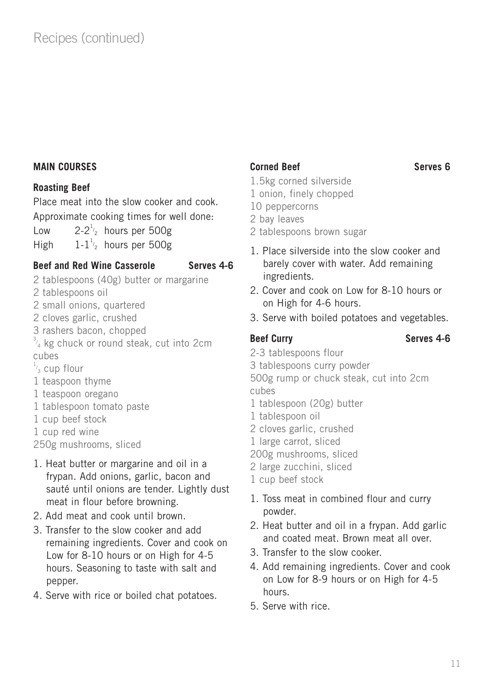 Recipes (continued) | Sunbeam HP2200 User Manual | Page 13 / 24