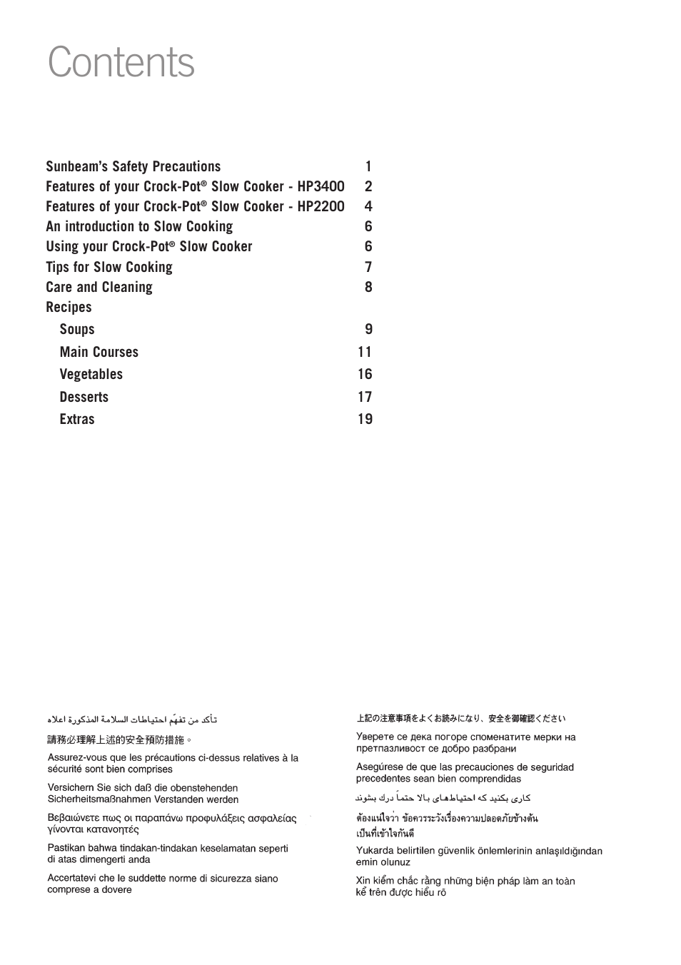 Sunbeam HP2200 User Manual | Page 2 / 24