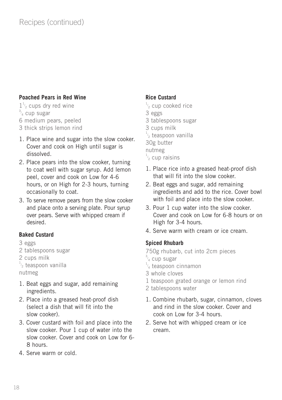 Recipes (continued) | Sunbeam HP2200 User Manual | Page 20 / 24