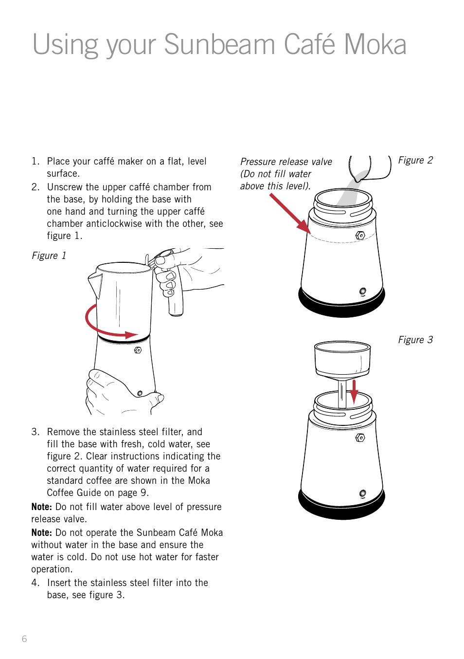 Using your sunbeam café moka | Sunbeam MM8400 User Manual | Page 8 / 16