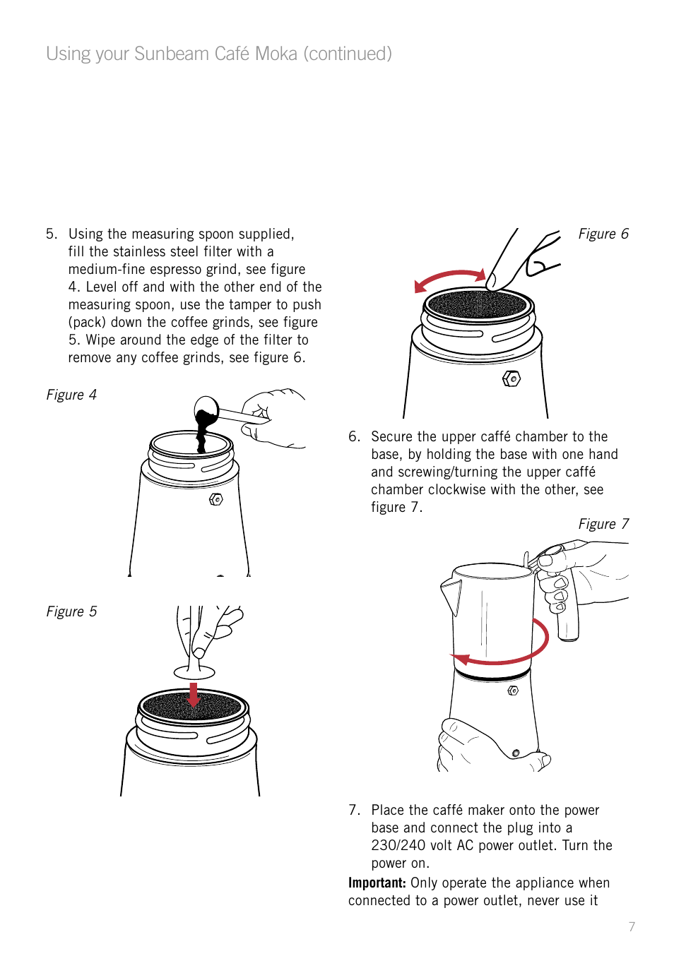 Using your sunbeam café moka (continued) | Sunbeam MM8400 User Manual | Page 9 / 16