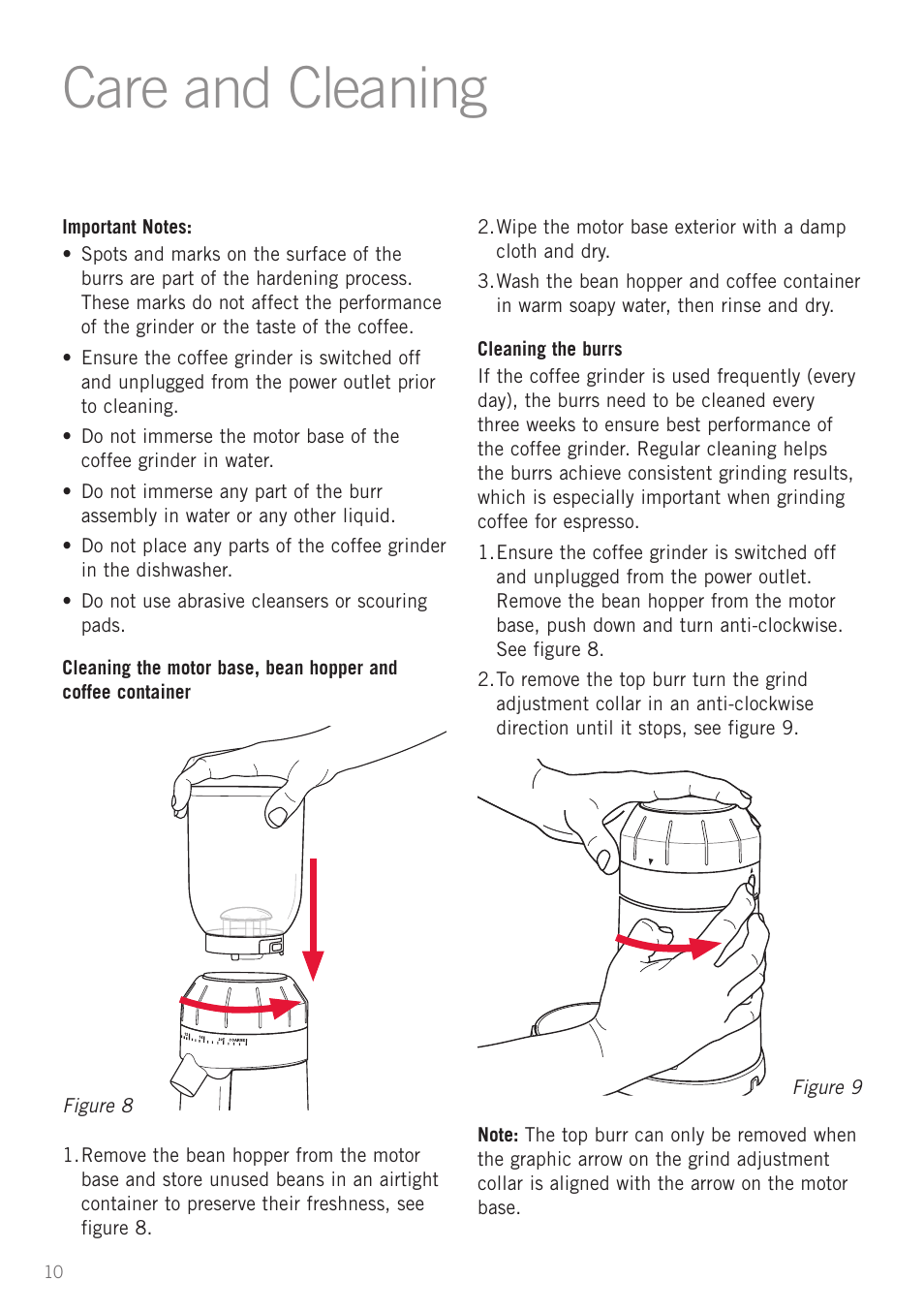 Care and cleaning | Sunbeam EM0480 User Manual | Page 12 / 16