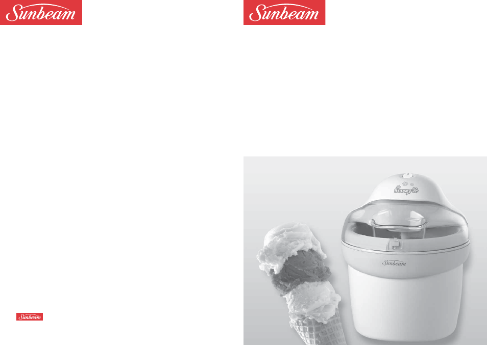 Sunbeam SNOWY GL5400 User Manual | 12 pages