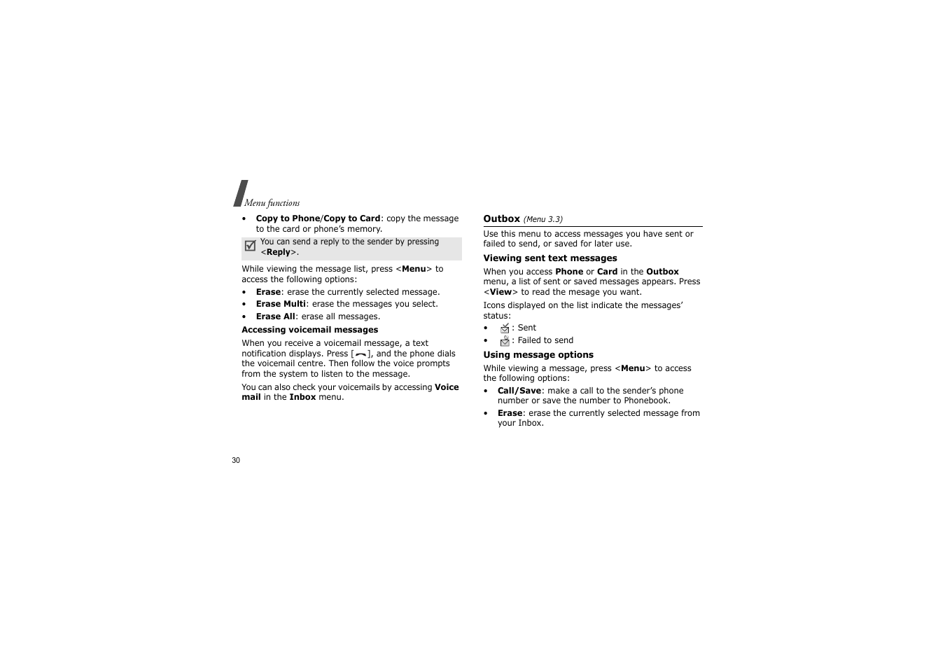 P.30 | Samsung SCH-X969 User Manual | Page 33 / 54
