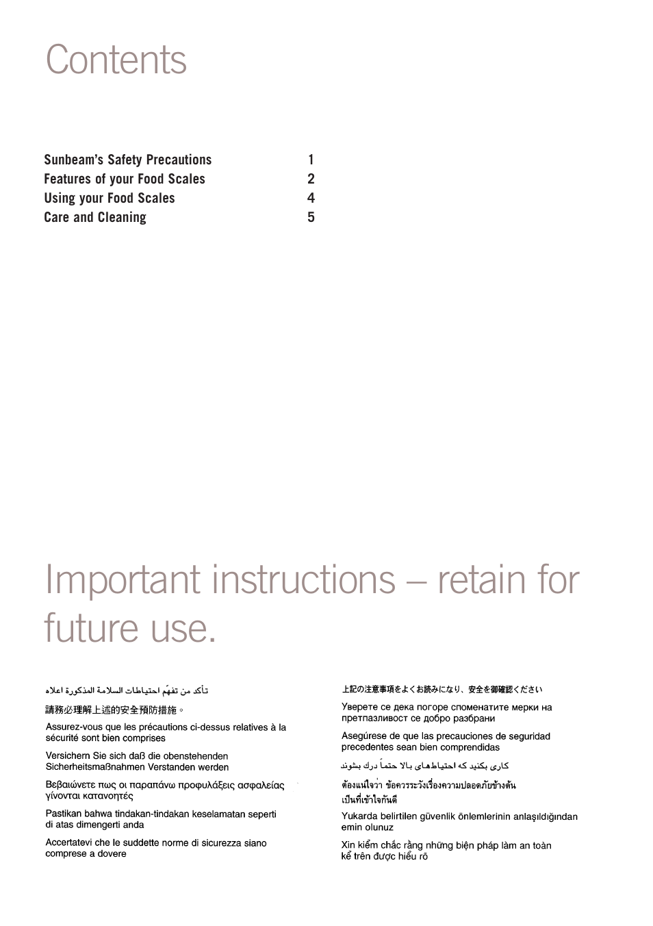 Sunbeam FS7500 User Manual | Page 2 / 9