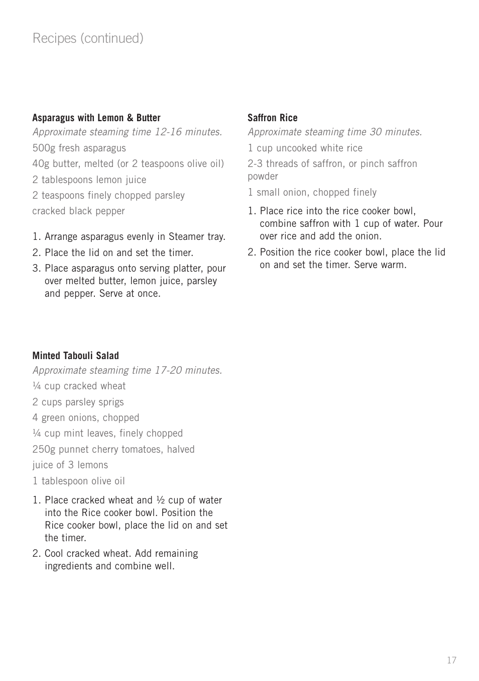 Recipes (continued) | Sunbeam ST6810 User Manual | Page 19 / 28