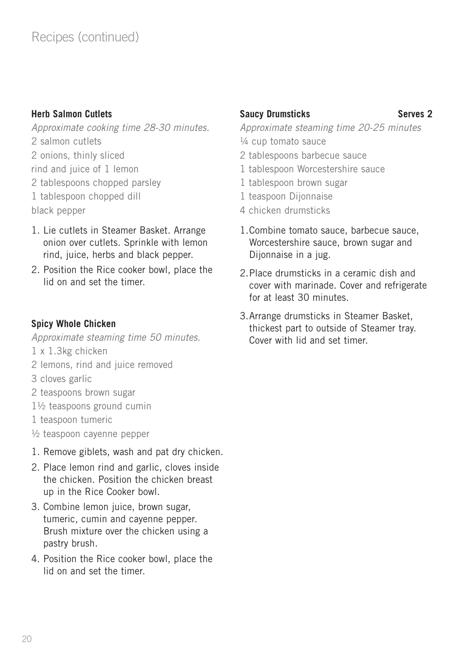 Recipes (continued) | Sunbeam ST6810 User Manual | Page 22 / 28