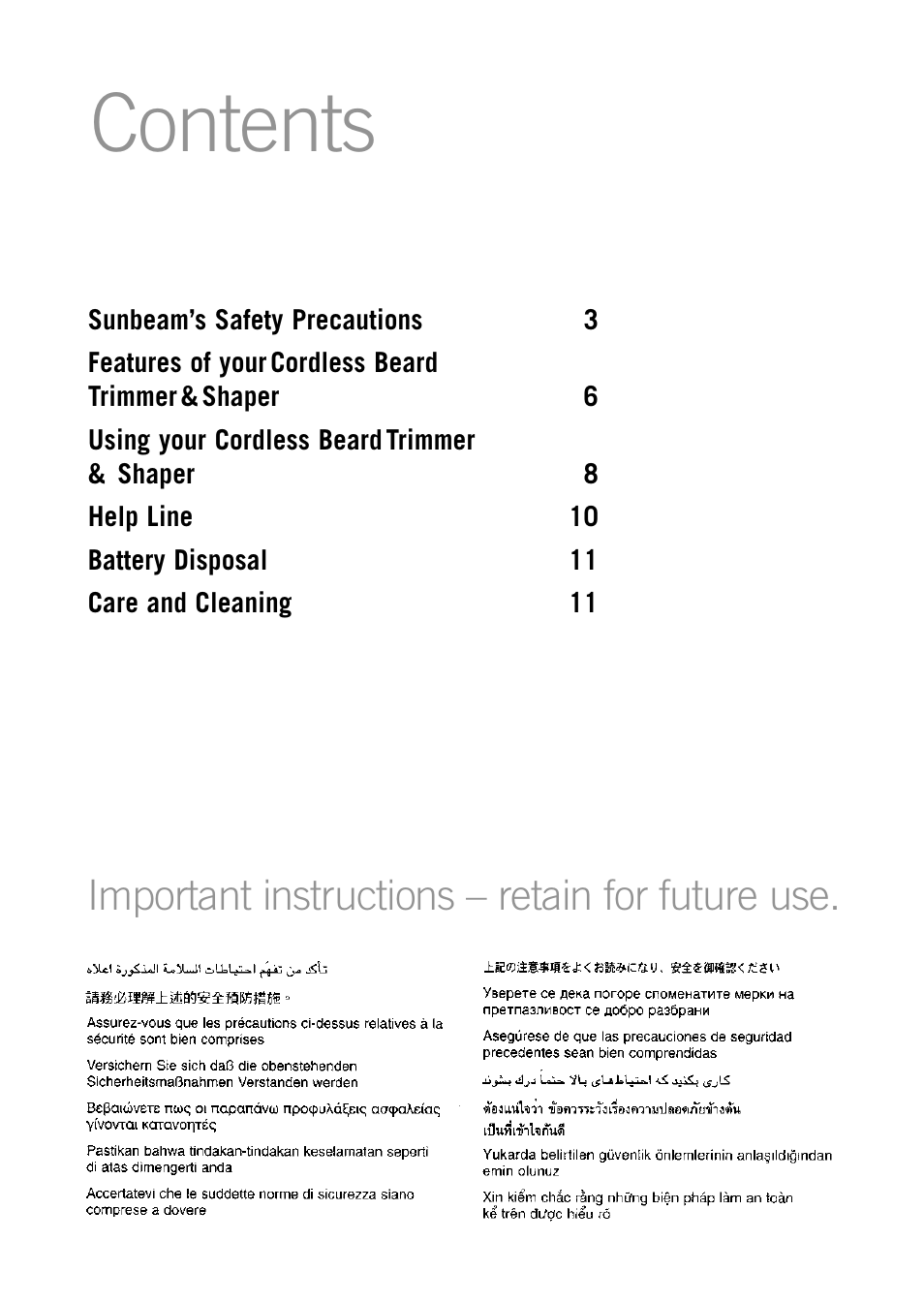 Sunbeam MG6500 User Manual | Page 2 / 12