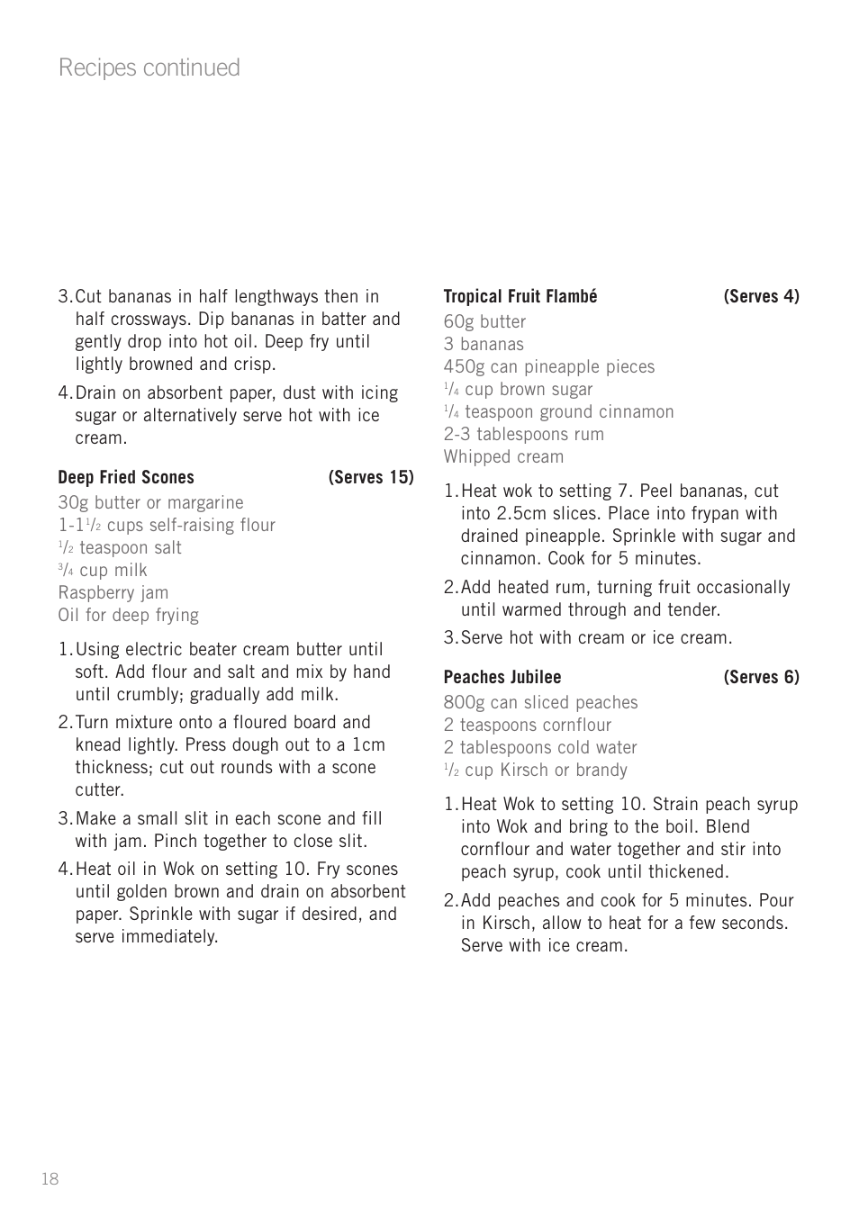 Recipes continued | Sunbeam WW4300 User Manual | Page 20 / 24