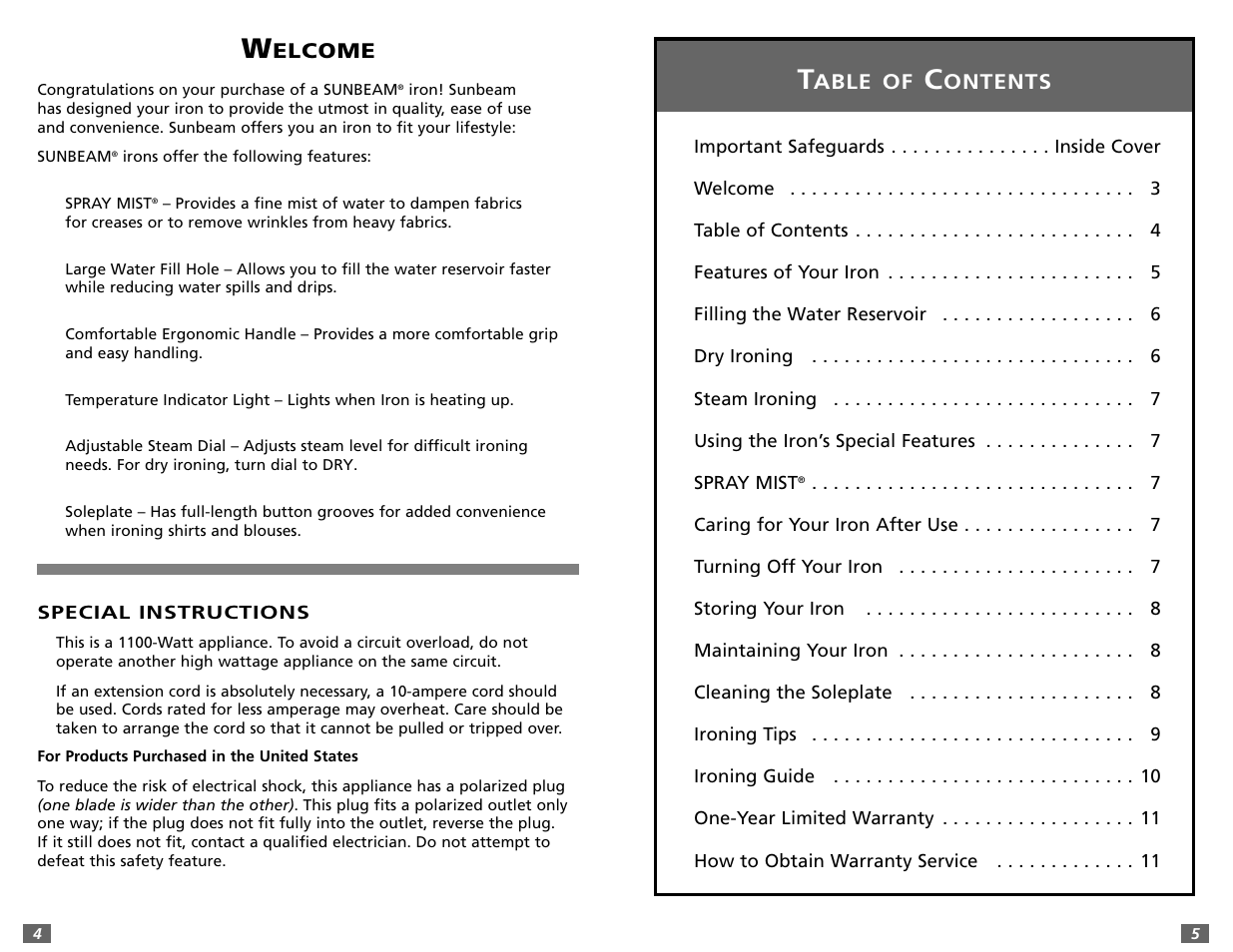 Sunbeam 3980 User Manual | Page 3 / 24