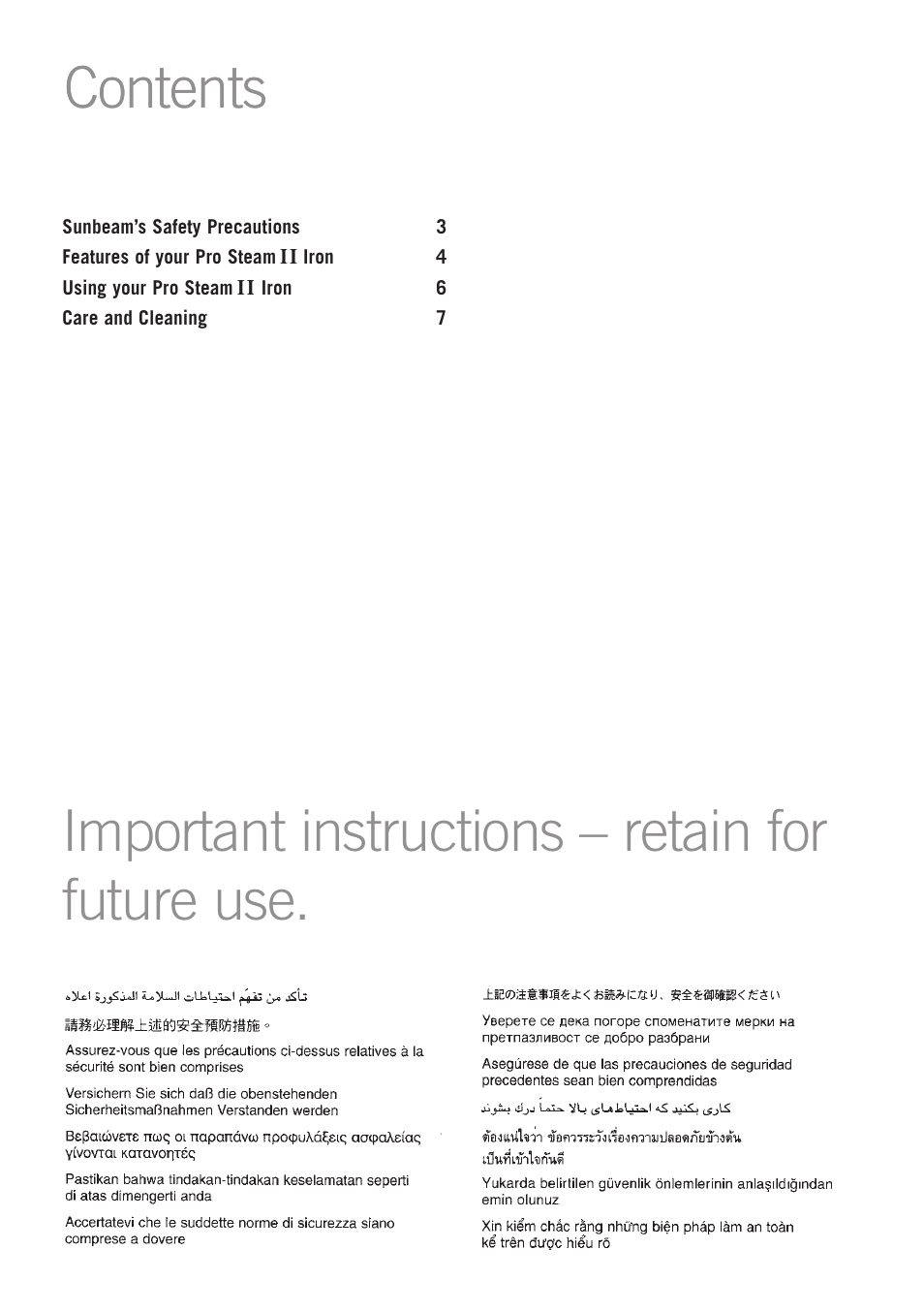 Sunbeam SR3200 User Manual | Page 2 / 8