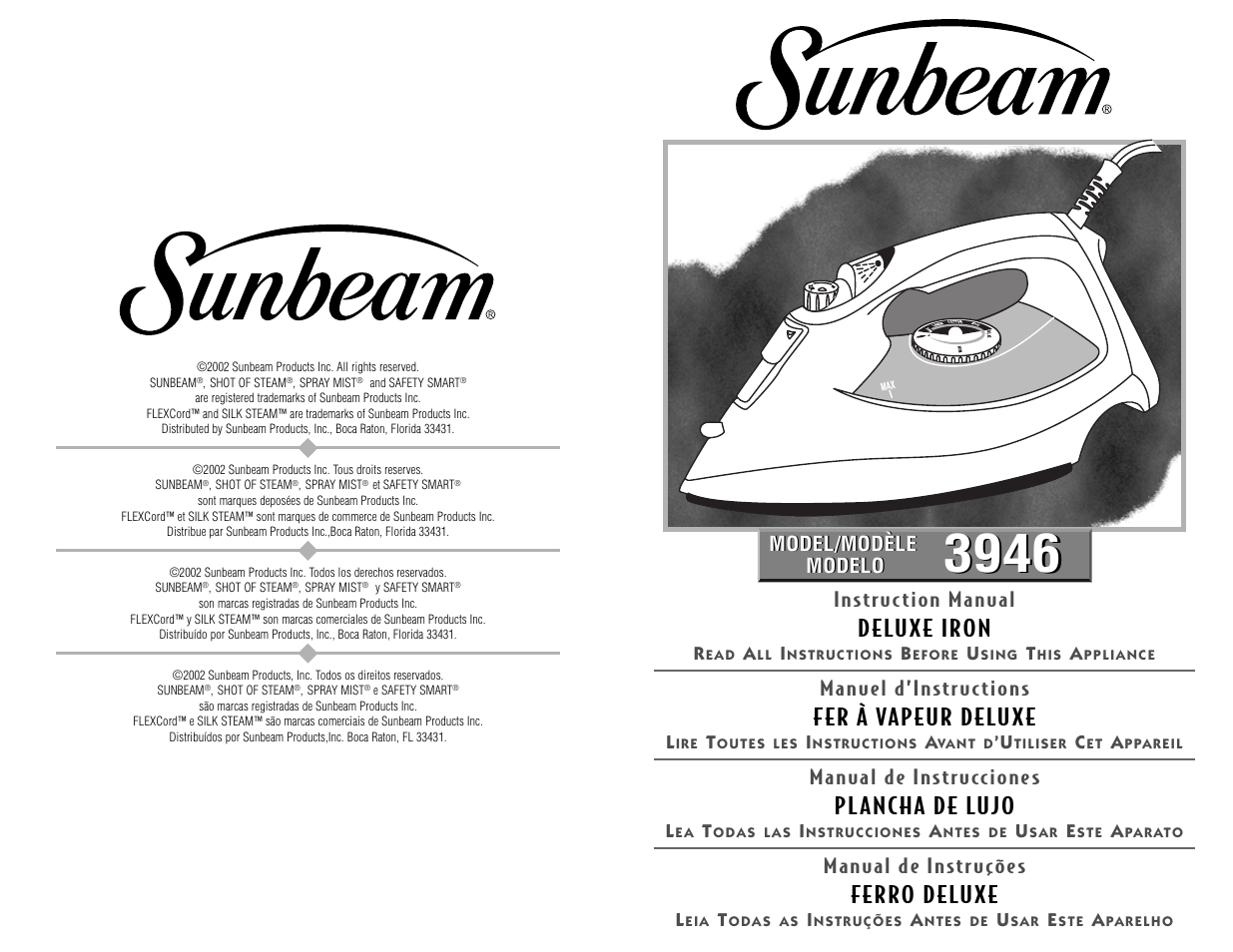 Sunbeam 3946 User Manual | 18 pages