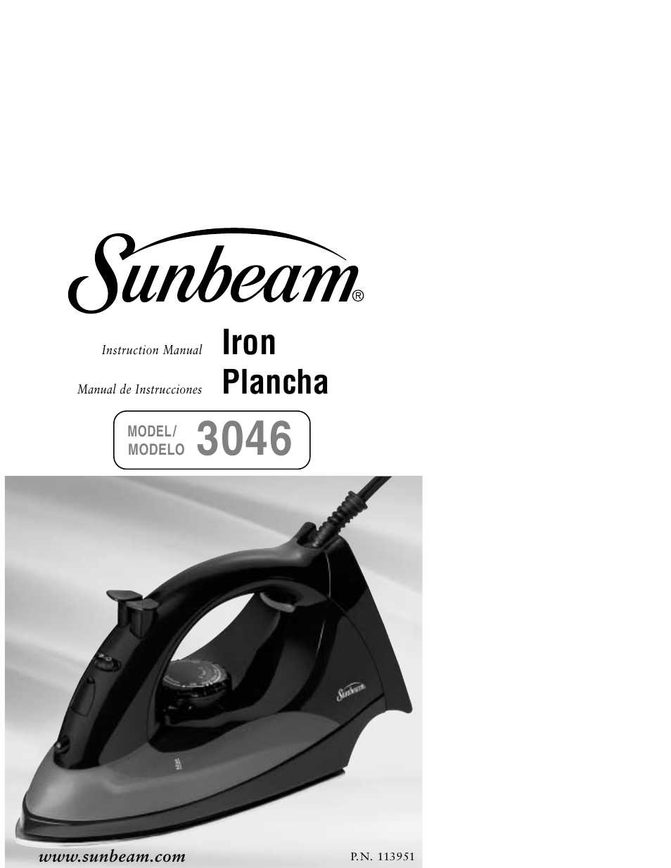 Sunbeam Iron MODEL 3046 User Manual | 20 pages