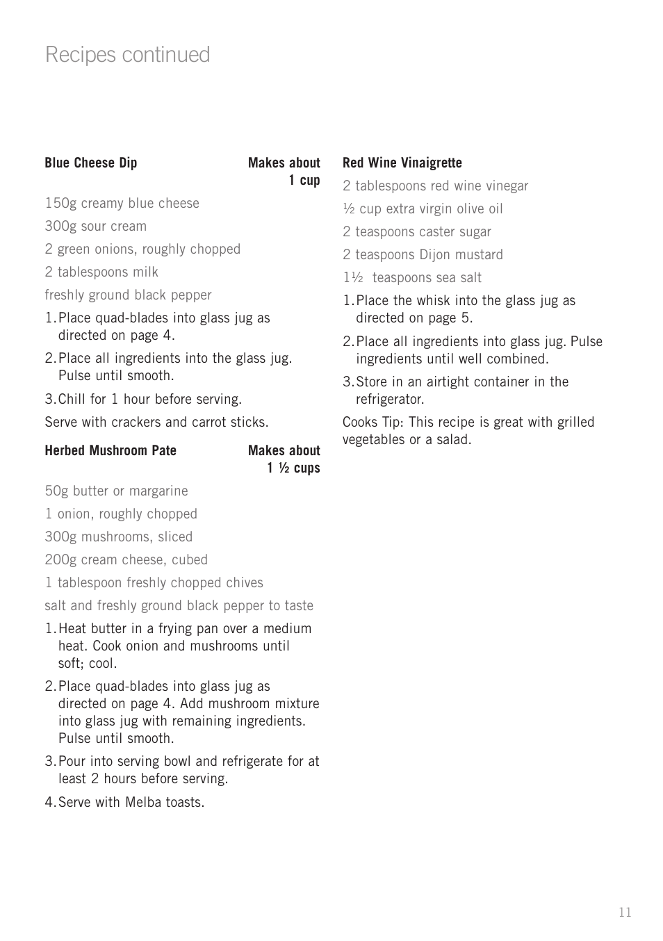 Recipes continued | Sunbeam FC8600 User Manual | Page 14 / 20