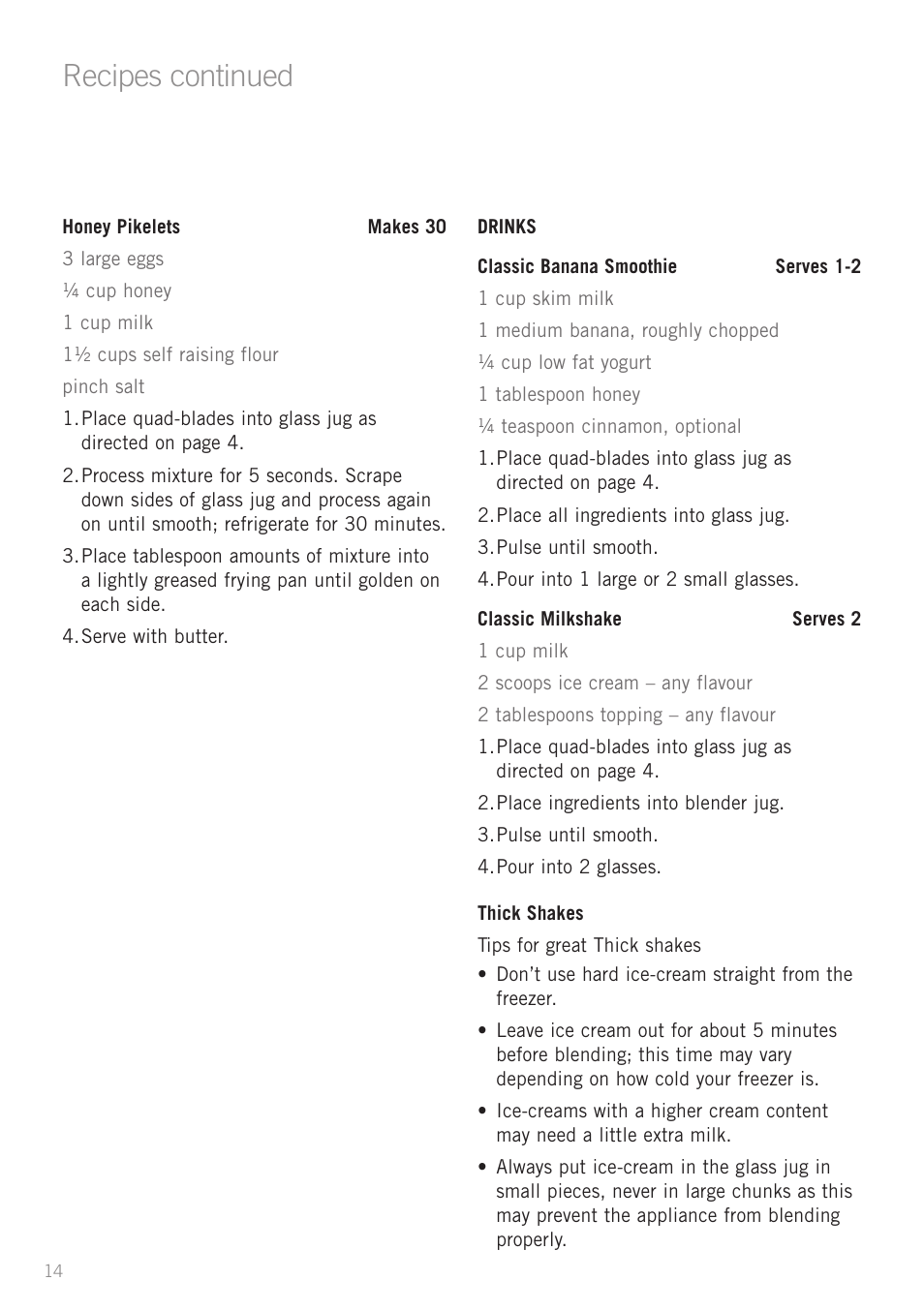 Recipes continued | Sunbeam FC8600 User Manual | Page 17 / 20
