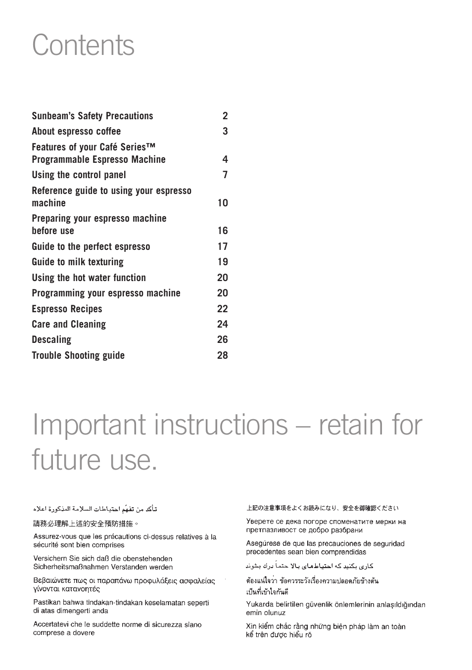 Sunbeam EM5800 User Manual | Page 2 / 33