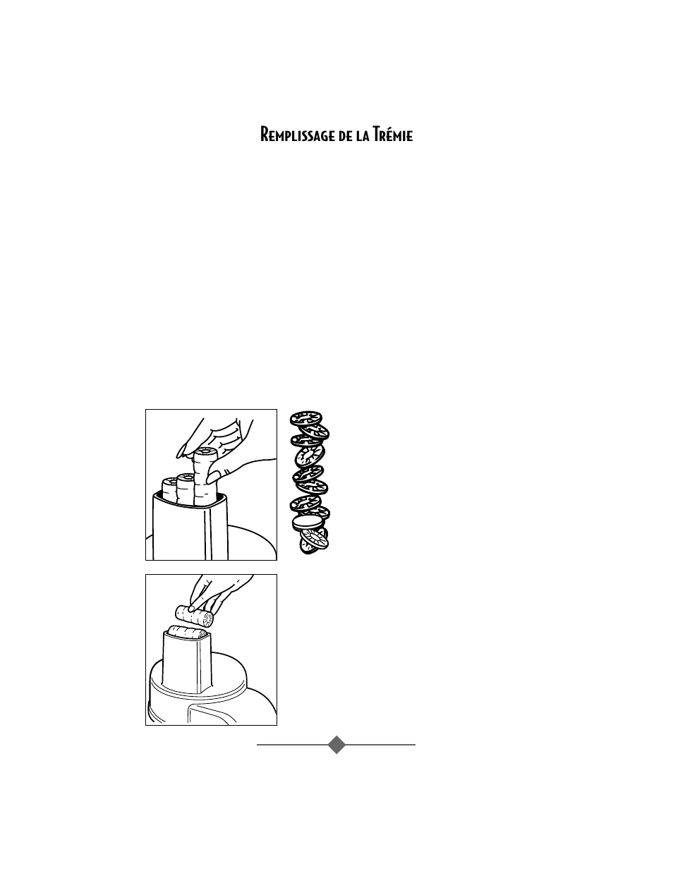 Remplissage de la trémie, Préparation des aliments | Sunbeam 4817-8 User Manual | Page 23 / 60