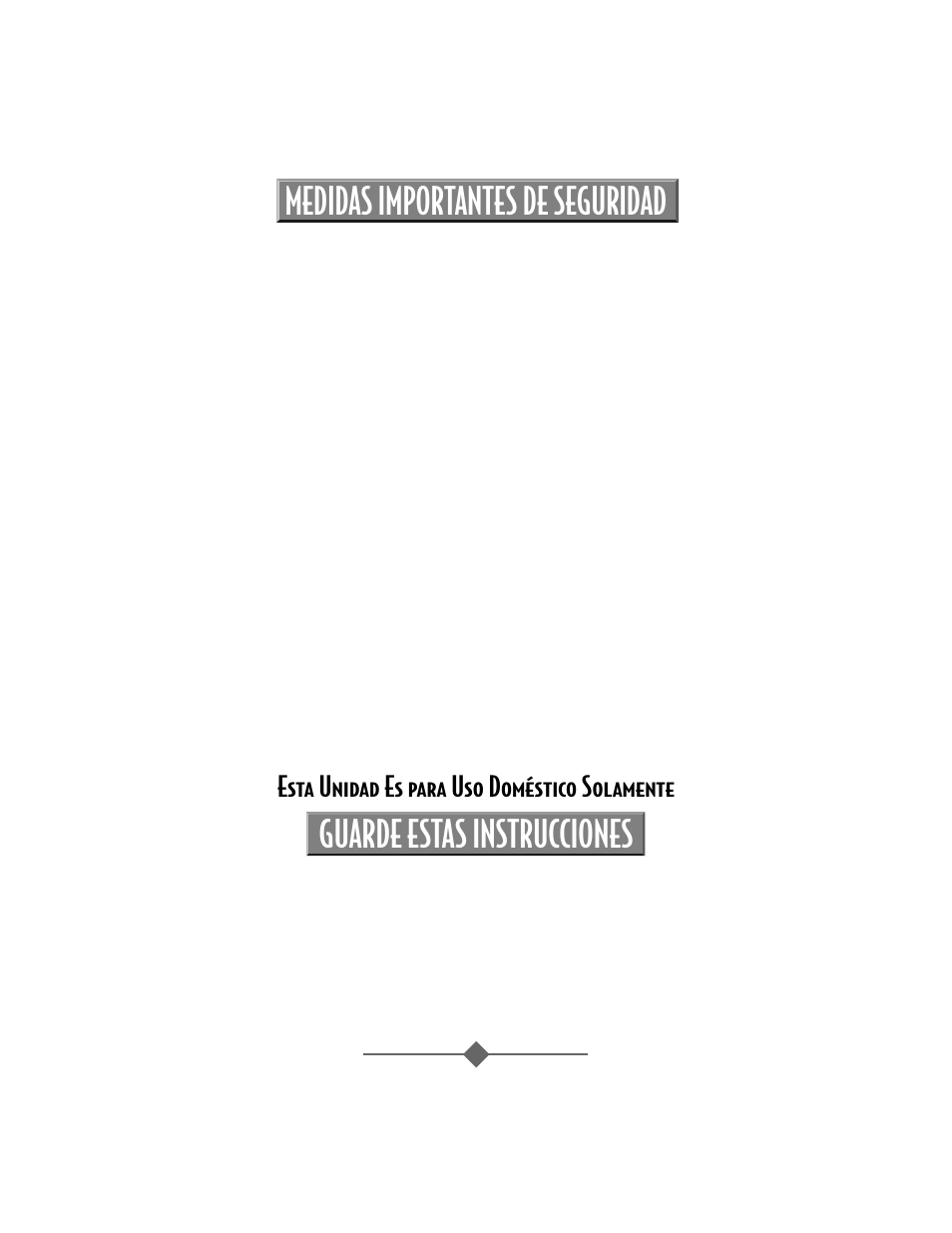 Esta unidad es para uso doméstico solamente | Sunbeam 4817-8 User Manual | Page 30 / 60