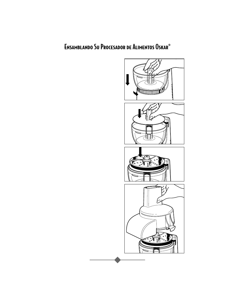 Ensamblando su procesador de alimentos oskar | Sunbeam 4817-8 User Manual | Page 33 / 60