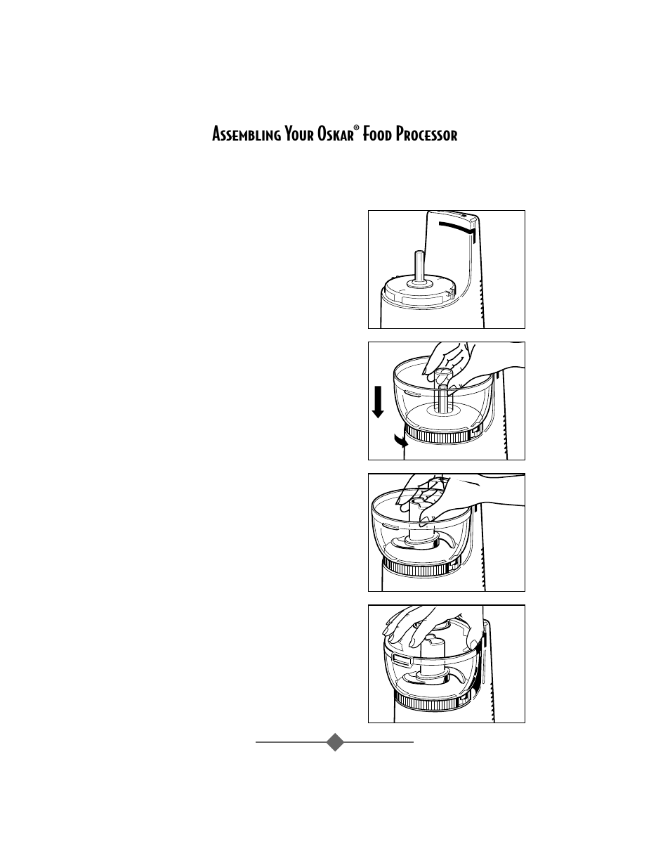 Assembling your oskar, Food processor | Sunbeam 4817-8 User Manual | Page 4 / 60