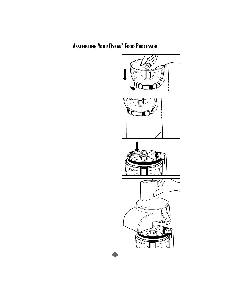 Assembling your oskar, Food processor | Sunbeam 4817-8 User Manual | Page 5 / 60
